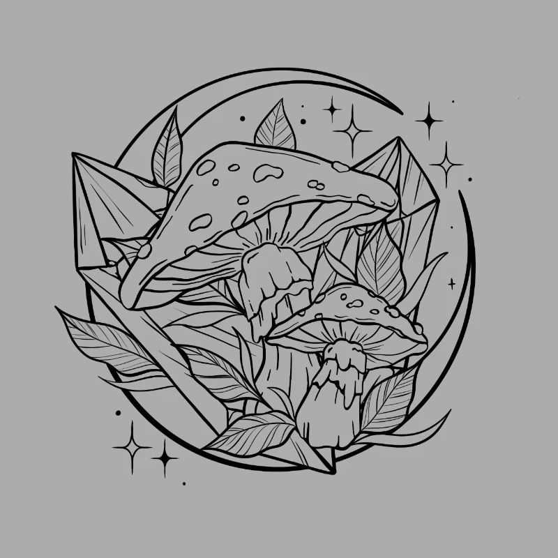 Witchy Toadstool with Magic Crystal