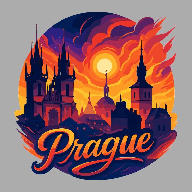 Praga Capitale Repubblica Ceca Silhouette Regalo
