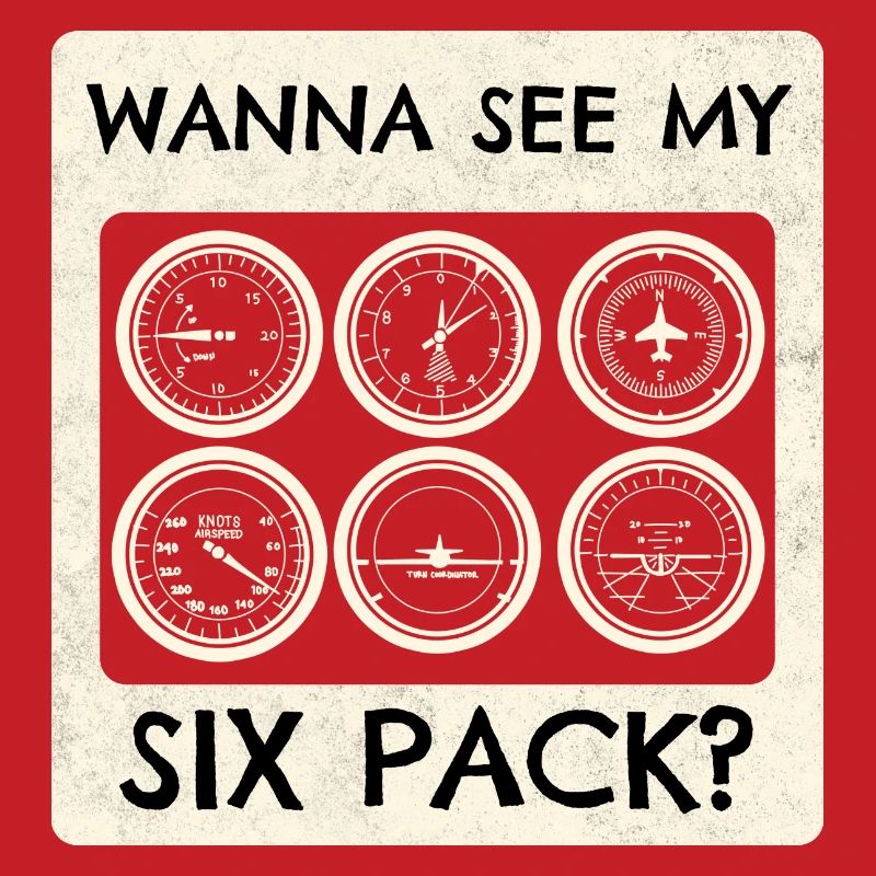 Flugzeug Pilot Fliegen Sixpack Cockpit I Geschenk