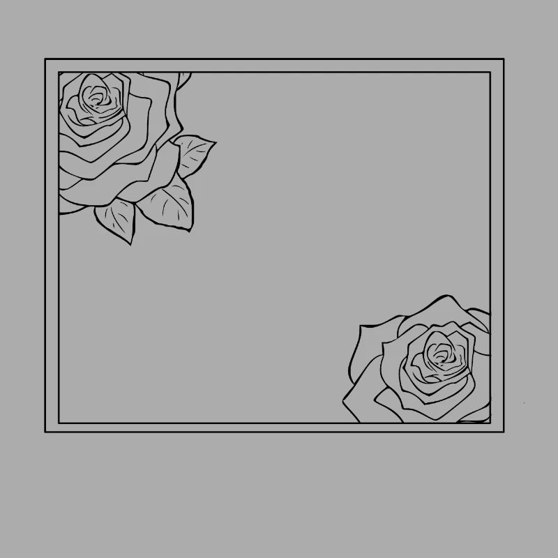 Rectangular frame with roses