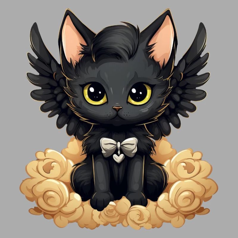 Dark Emo Gothic Angel Cat – Distinctive