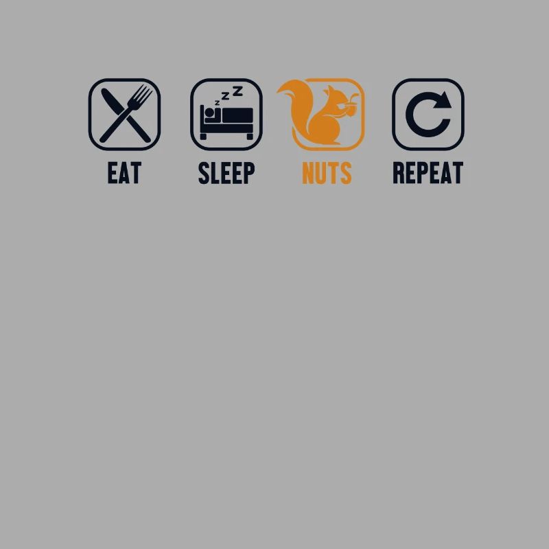 Eat Sleep Nuts Repeat Japanese Fox Eastern Gray