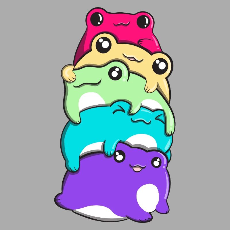 Non-Binary Pride Kawaii Frog Bunch Nonbinary