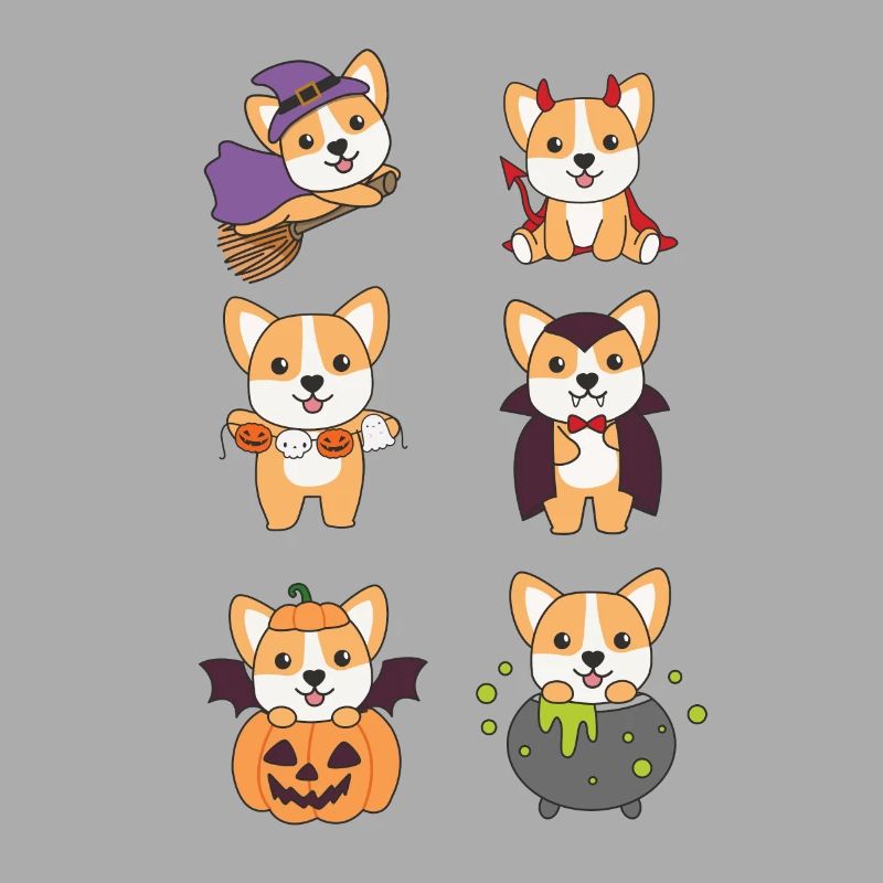Corgi Halloween Devil Pumpkin Vampire Costume