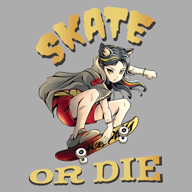 Skate oder stirb Skateboarder Anime Mädchen