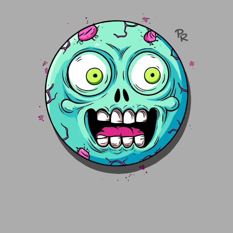 Augen weit offen: Schock, ein Zombie