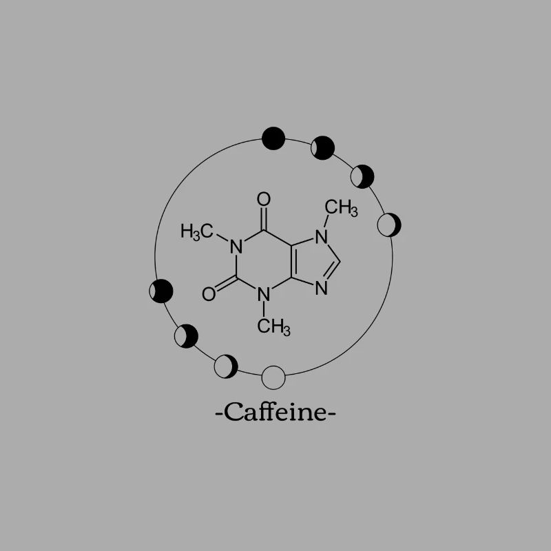 Molécule de caféine avec contour