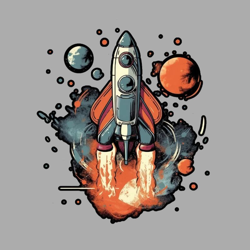 a space rocket launch through space