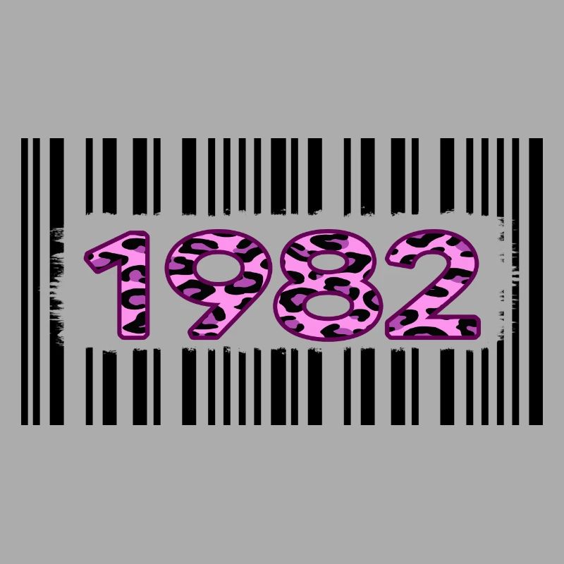 1982 Birthday Anniversary Barcode Pink Leopard