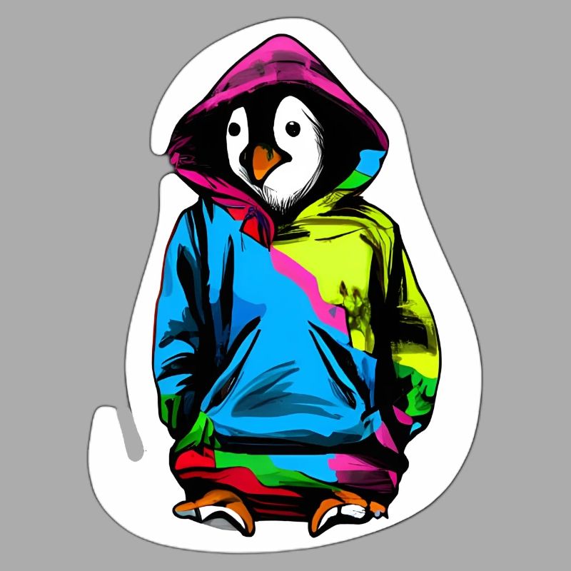 Süßer Pinguin mit Bunten Pullover