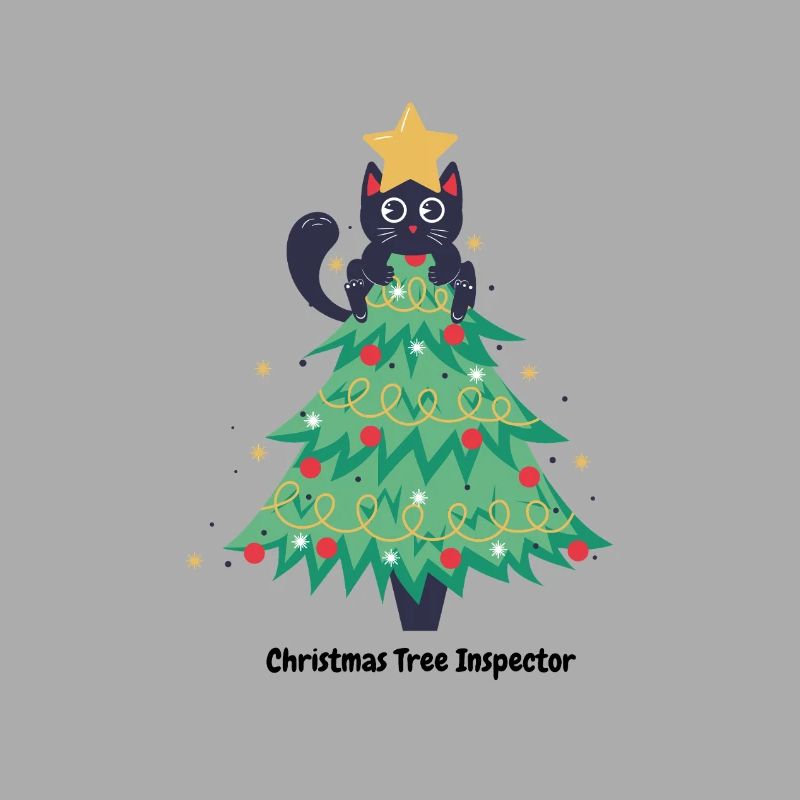 pull de noël chat dans sapin