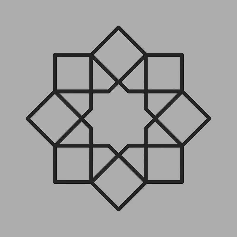 Geometric Square Star Circle Pattern