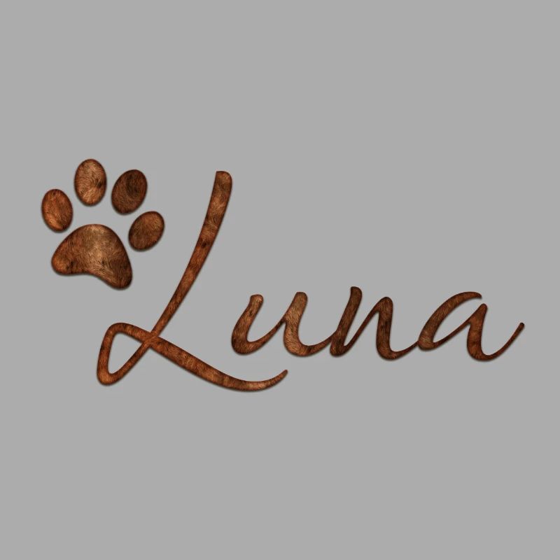 Conception de fourrure de chat de chien de nom de Luna avec la patte