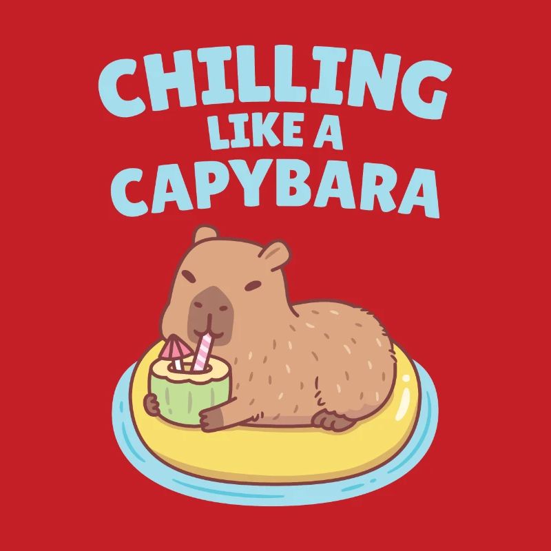 Capybara On Pool Float Chilling Like A Capybara