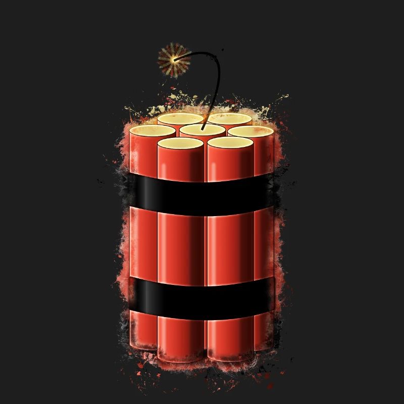 Bombe Dynamit hell glühend