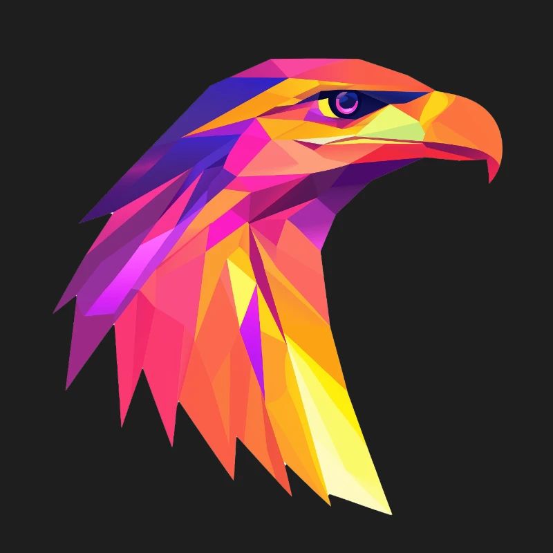 Conception du logo Low Poly de la tête d’aigle