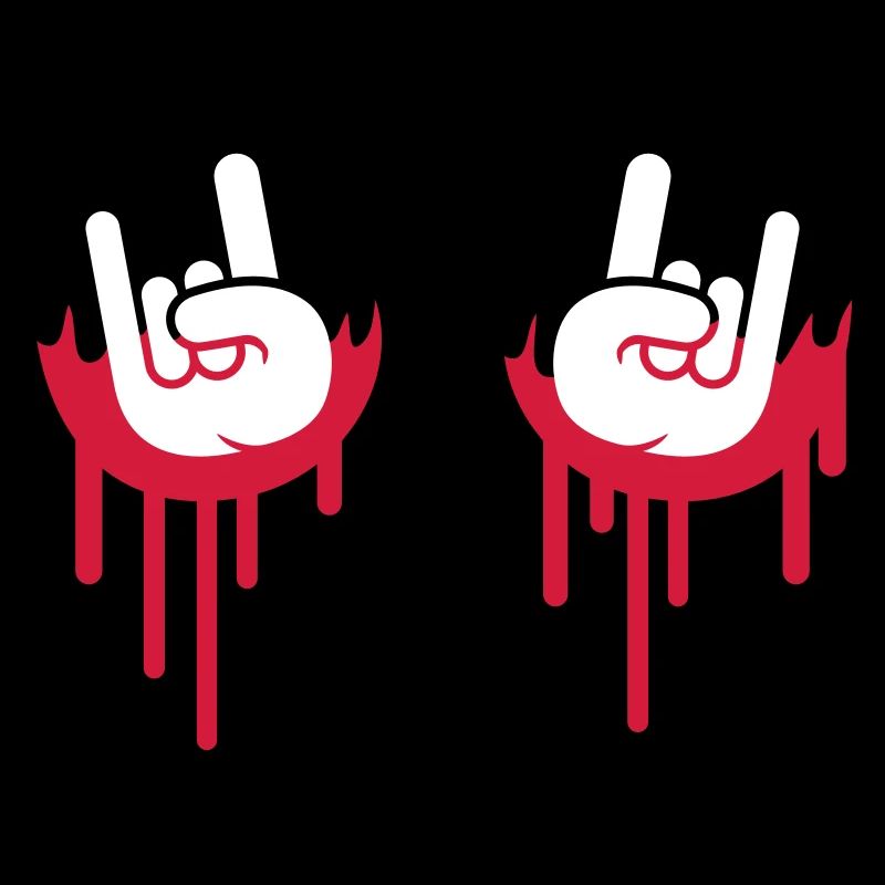 Heavy Metal Hard Rock Graffiti Horns Hand Gesture