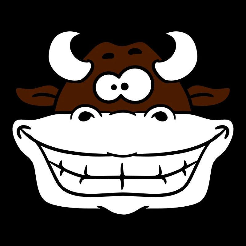 Crazy grinning cow