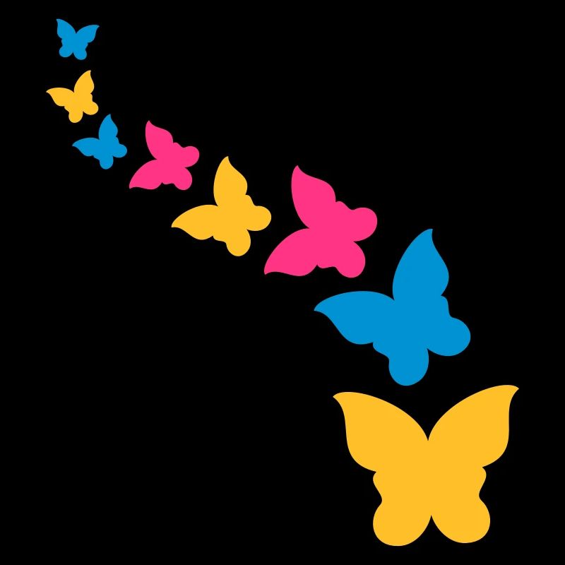 Beautiful colorful flying butterfly pattern