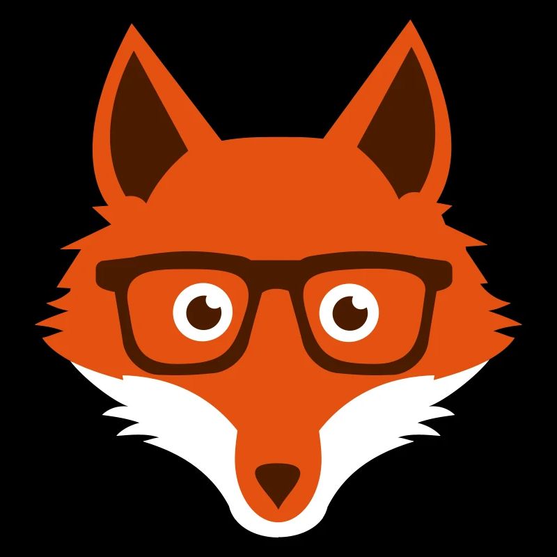 Sweet Funny hipster fox with nerd glasses