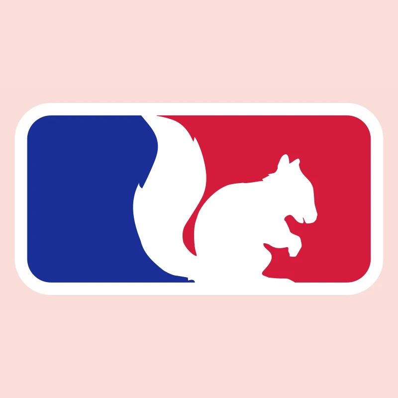 sport red blue logo black squirrel rodent