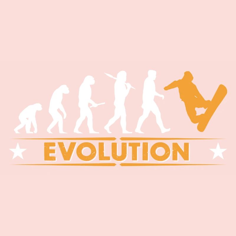 Snowboard Evolution - orange/weiss