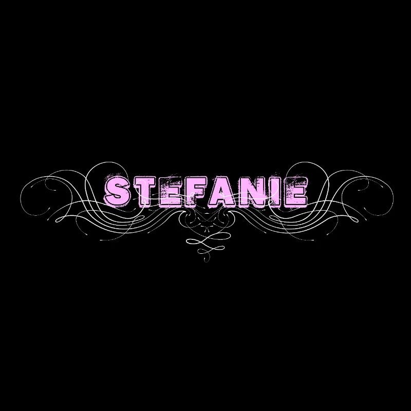 Lettrage STEFANIE avec lignes décoratives