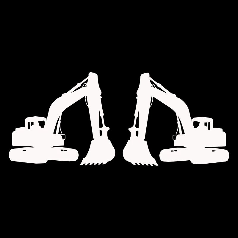 Double Excavator Silhouette