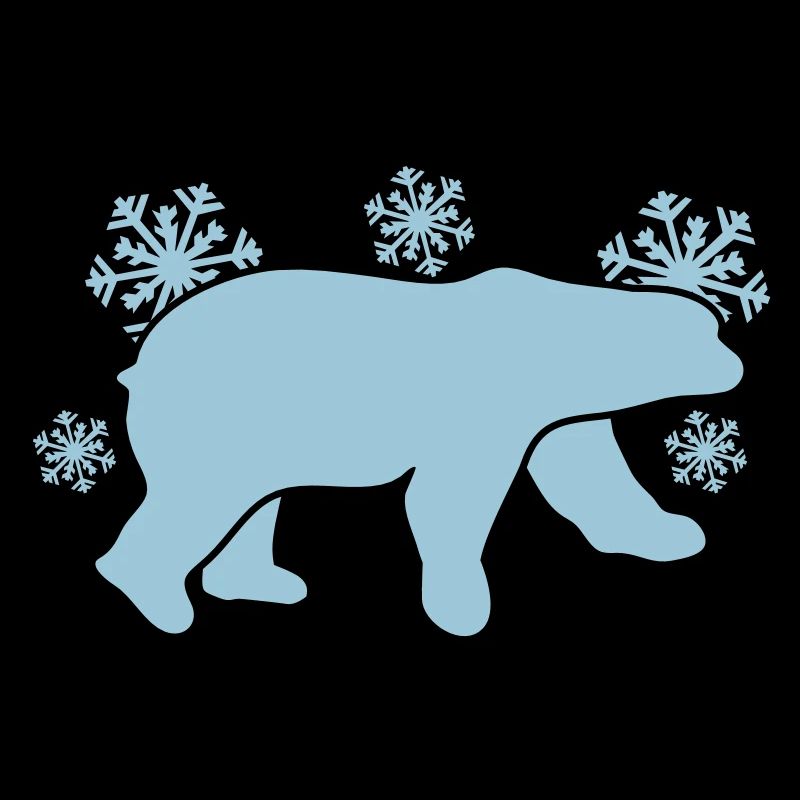 Eisbär mit Winter Schneeflocken