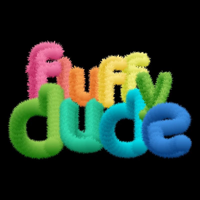 Fluffy Dude – Bunte 3D-Typografie mit plüschigem C