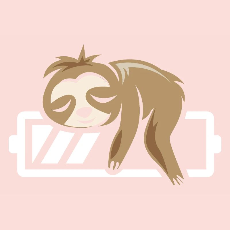Sloth funny sleeping battery loading icon