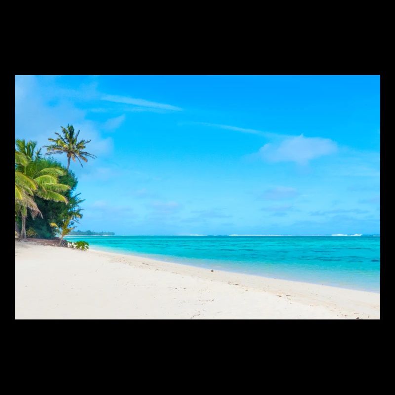 View on a Caribbean sandy beach and crystal clear