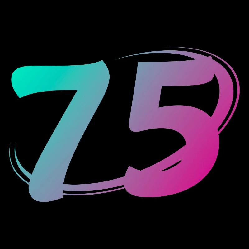 Numéro 75 multicolore