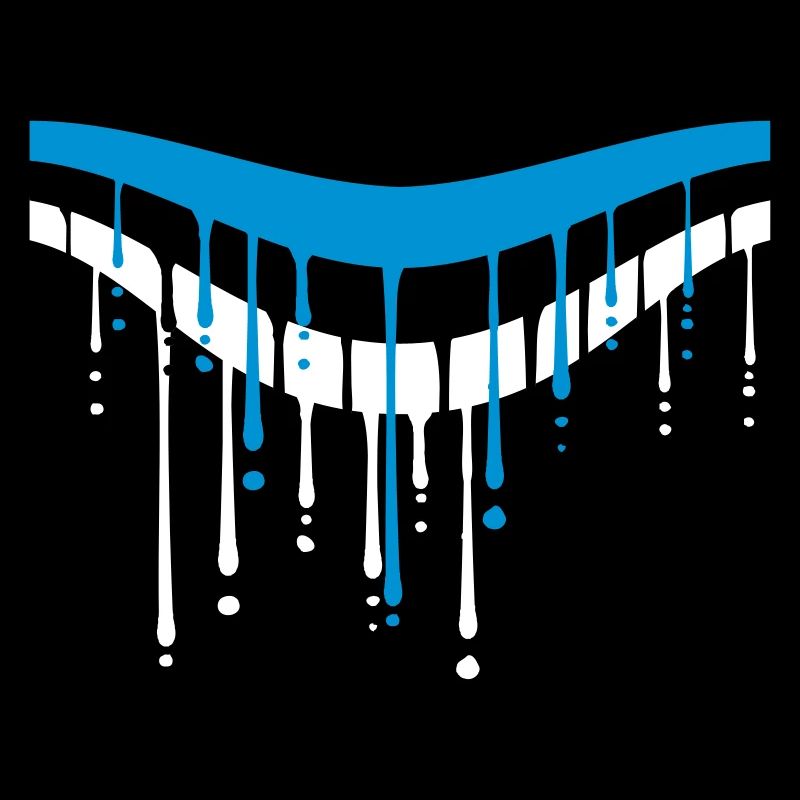 Estonia white black blue drop graffiti brush