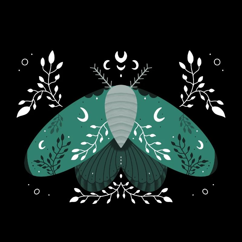 Papillon de nuit vert avec feuillage