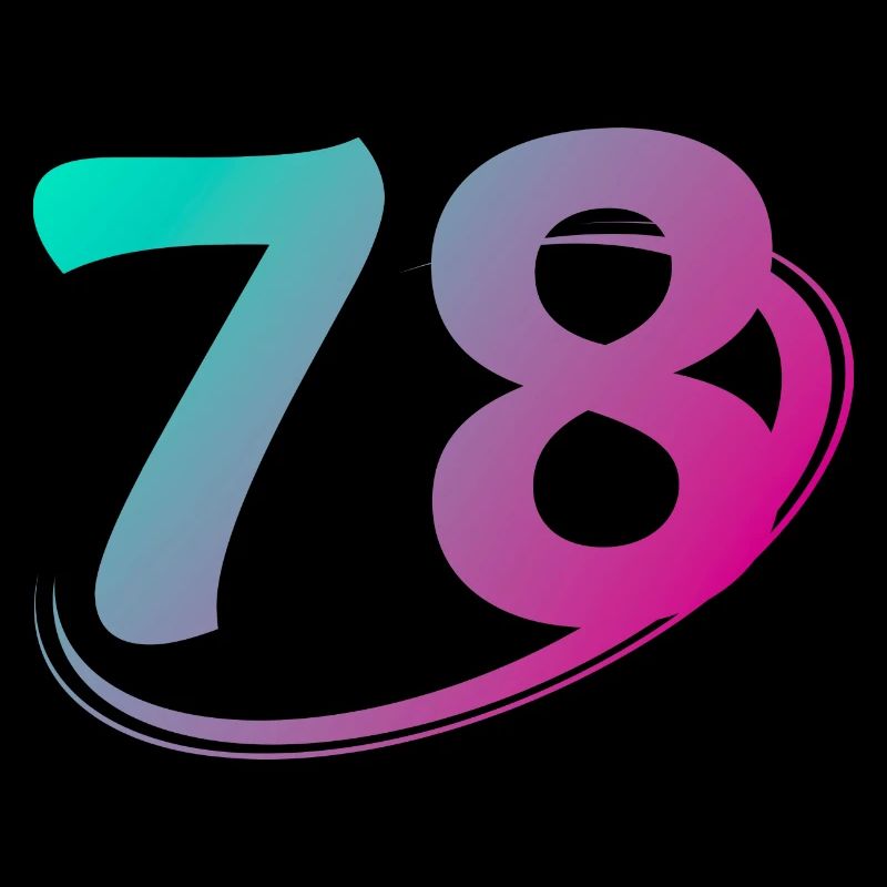 Numéro 78 multicolore