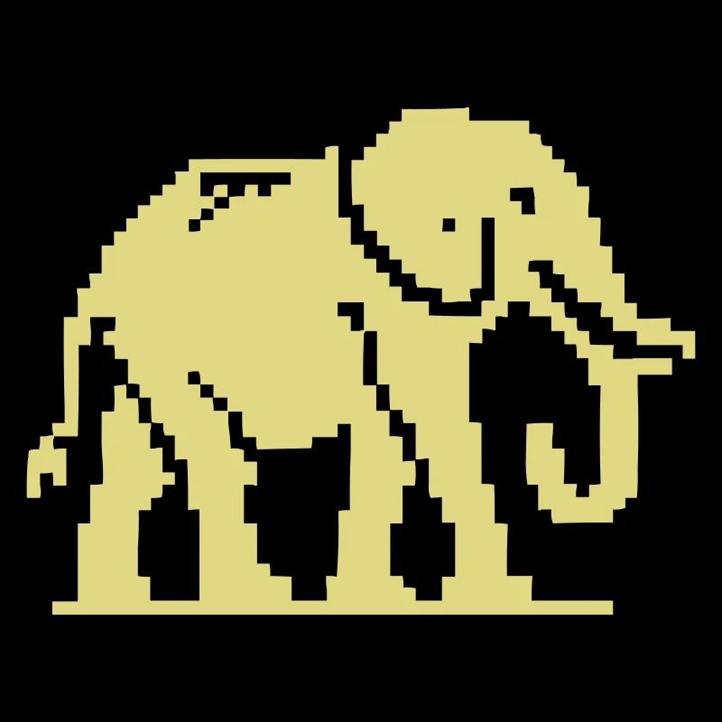 Pixel Elephant Jaune Rétro