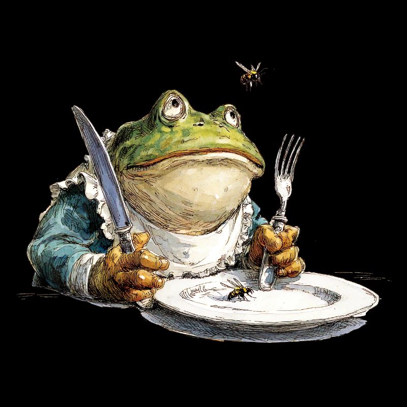 Kitchen frog with plate