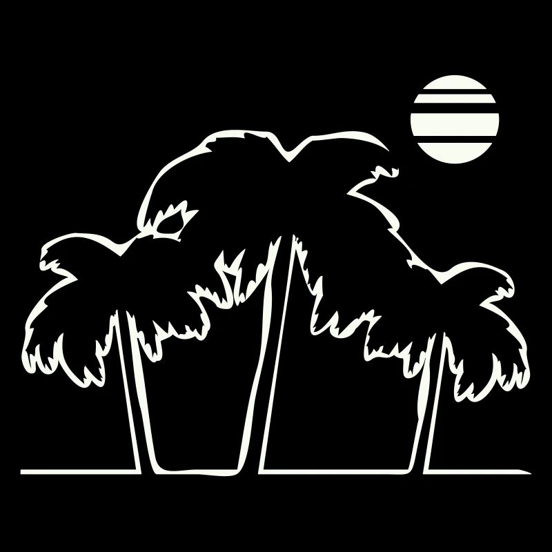 Tropical palm trees in sunset