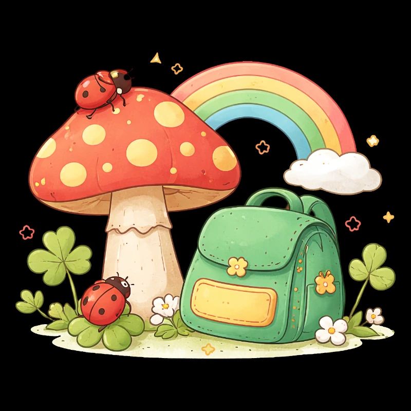 Sac à dos arc-en-ciel Kawaii Conception de l’école