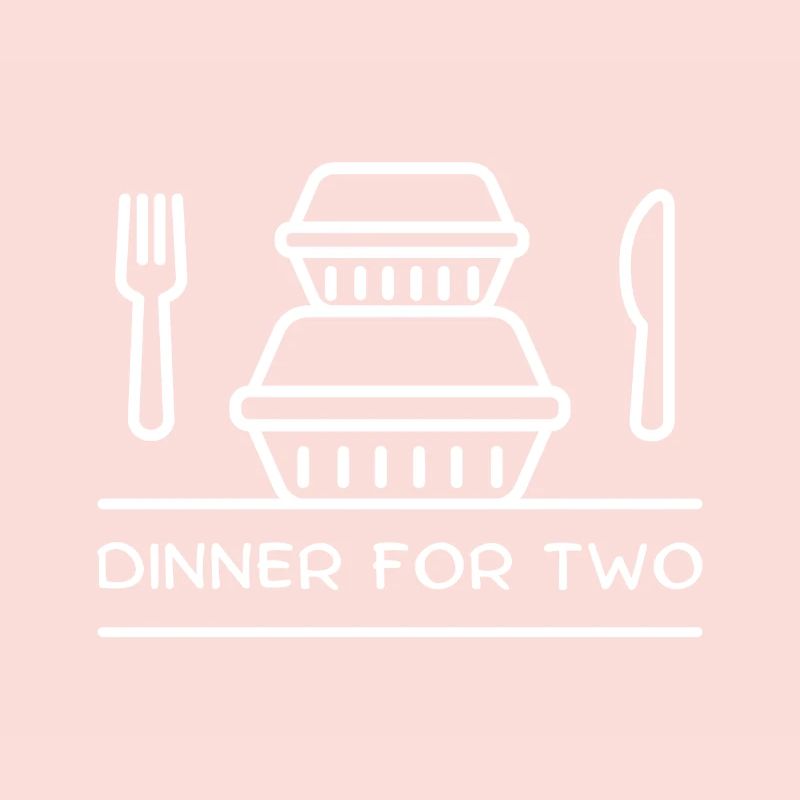 Dinner for two – takeaway boxes, fork, knife.