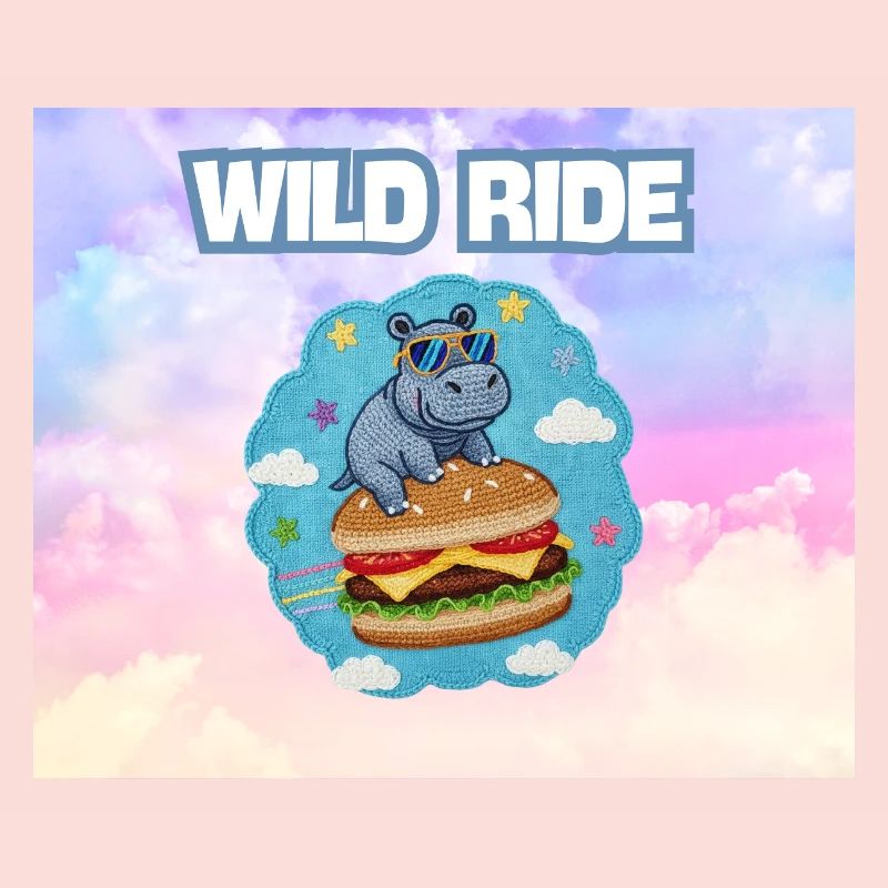 Wild Ride Hippo Burger Patch