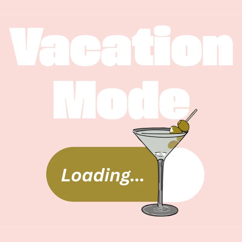 Vacation Mode On – Martini with loading bar (light)