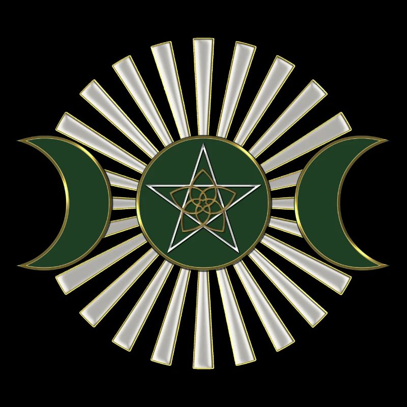 Lune - Pentagram - Vénus fleur - vert
