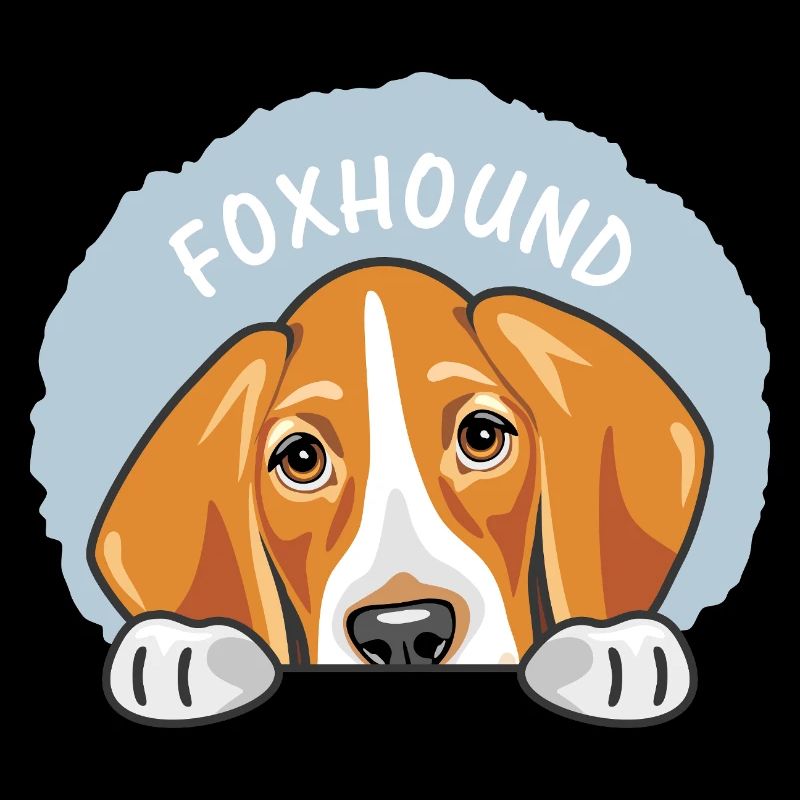 Peeking cute sad foxhound