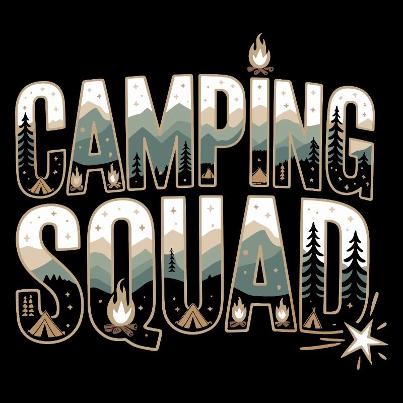 Équipe de camping Aventure en forêt