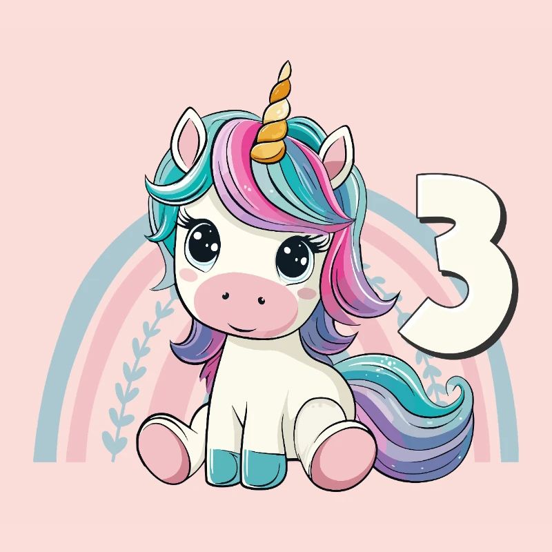 3. Geburtstag Einhorn Regenbogen Süß Niedlich