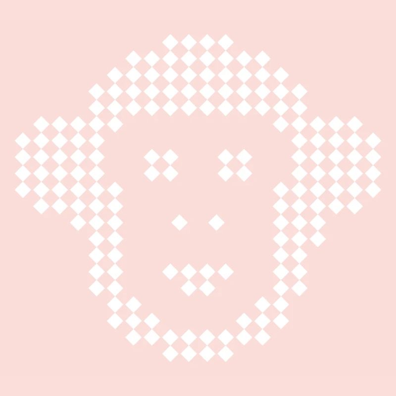 Pixel Monkey Diamant-Emblem