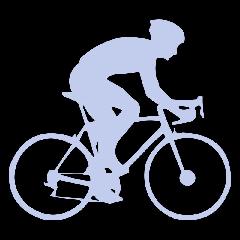 Silhouette cycliste en bleu pastel