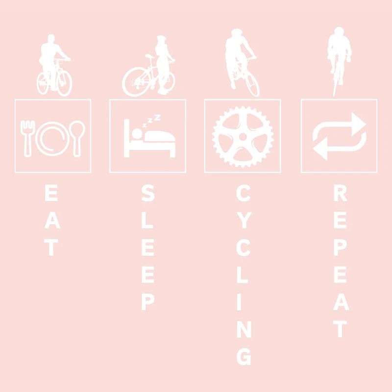 Citation de cyclisme drôle manger dormir répéter